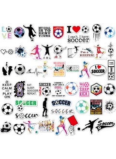 GIFT 50 PCS Cute Soccer Stickers, Water Bottle Stickers for Kids Teens, Waterproof Vinyl Laptop Kids Stickers for Laptop, Bumper, Skateboard, Guitar  - Image 2