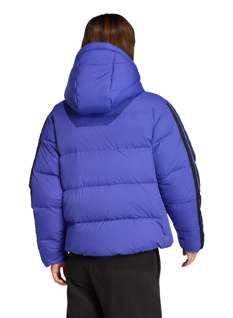 adidas 3-Stripe Essential Climawarm Puffer Down Hooded Jacket