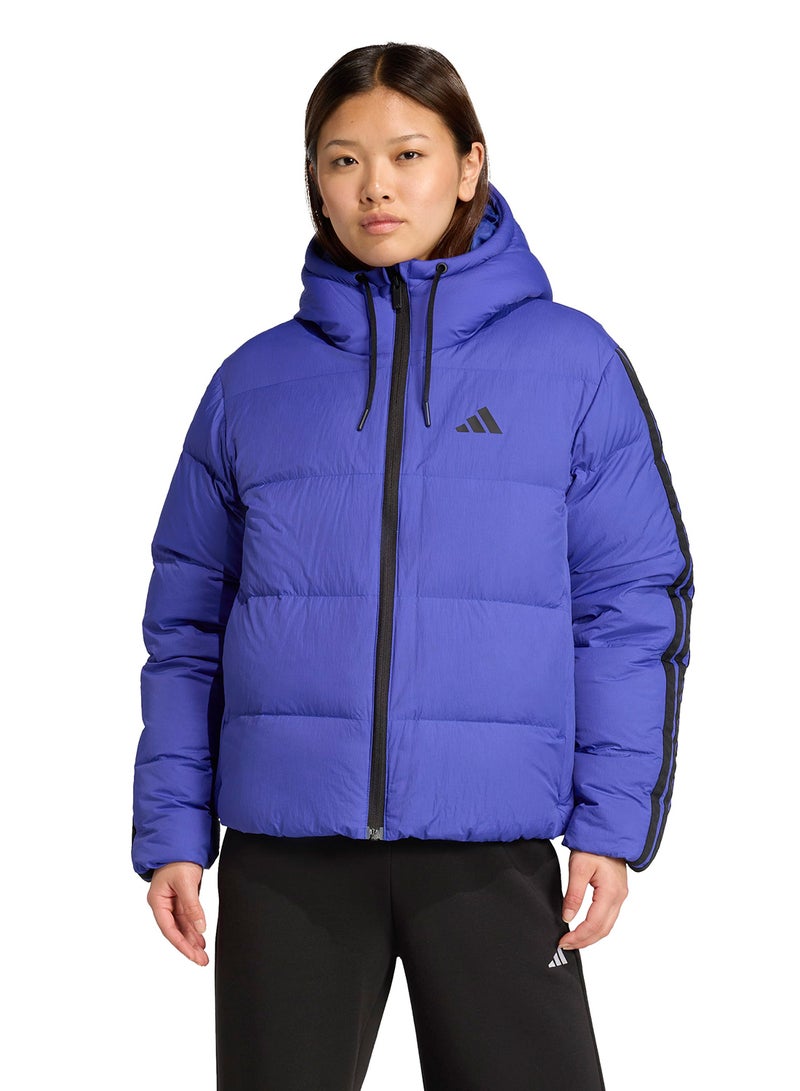 Adidas 3-Stripe Essential Climawarm Puffer Down Hooded Jacket - Image 1