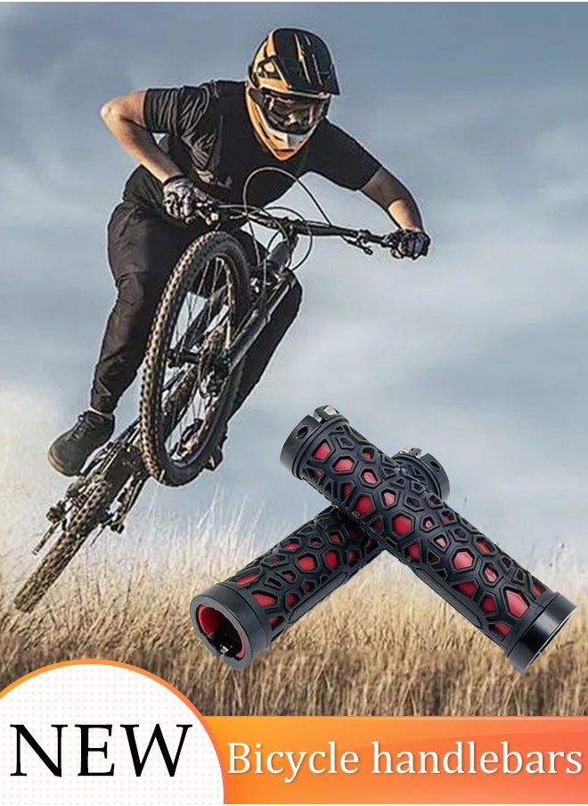 Generic 1 Pair Bike Handle Grips Anti-Slip Shock Absorbing Soft Hand Grip Comfortable Ergonomic on Bicycle Handlebar Grips for BMX, Mountain, MTB, Folding Bike  - Image 1