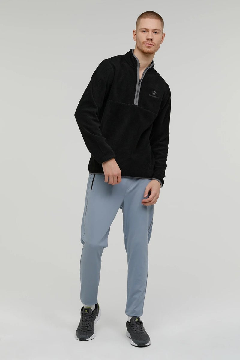 Half Zipper Zack Black Men's Fleece 2W7LMP1023PR