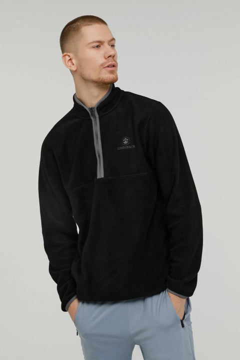 Half Zipper Zack Black Men's Fleece 2W7LMP1023PR