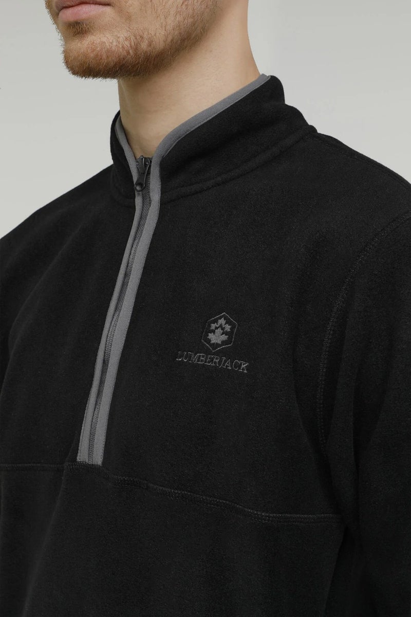 Half Zipper Zack Black Men's Fleece 2W7LMP1023PR