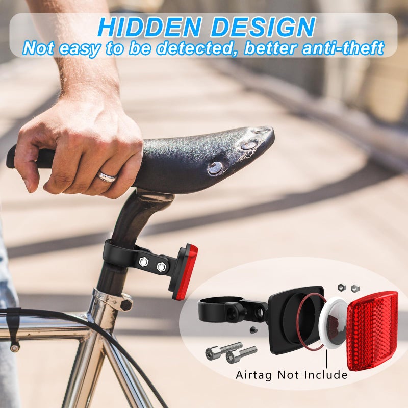 PerfiPro Airtag Bike Mount - Hidden GPS Tracker Case for Apple Airtag, Anti-Theft Holder for Electric Bicycle and Scooter - Image 2