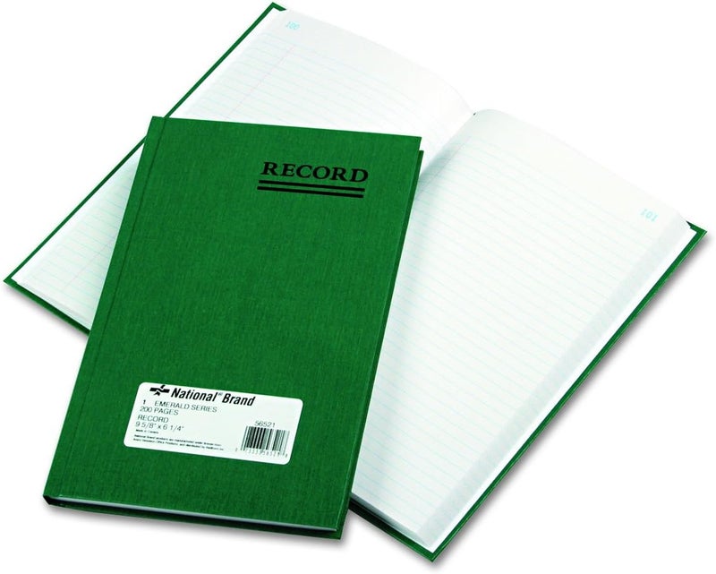 National National Emerald Series Account Book Green Cover 963 X 625 Sheets 200 SheetsBook  - Image 1