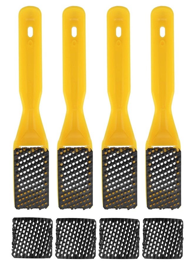 Omninmo 4pcs Surform Shaver Second Cut Tooth Mill File Hand Plane for Auto Body Filler/Drywall Rasp/Woodworking with 4pcs Curved Blades, Surform Shaver (Yellow) - Image 1