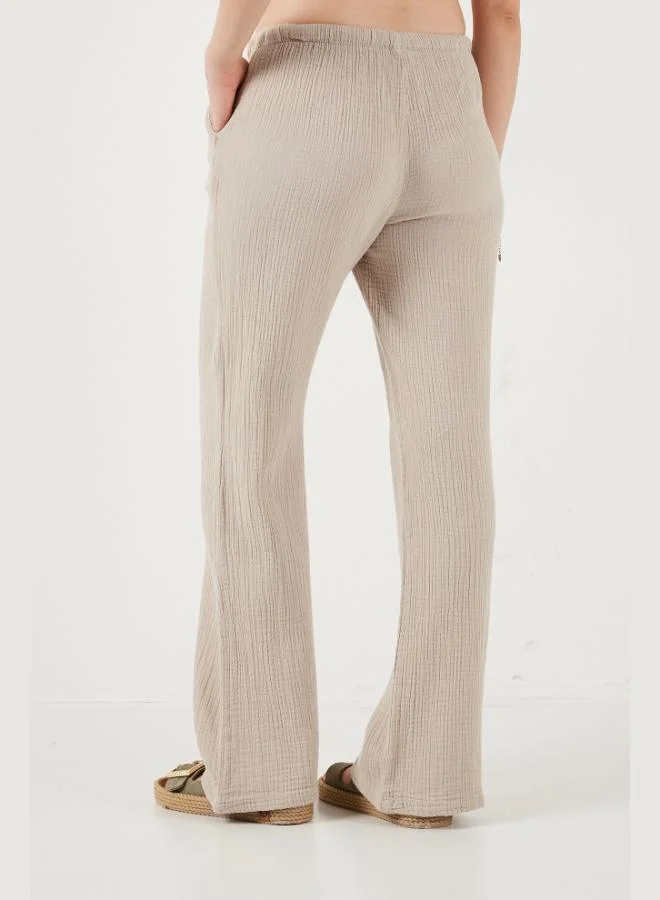 Lela  Lela Cotton Relaxed Fit Wide Leg Muslin Trousers Women's Pants 668YP5502 for Women | Best Price UAE