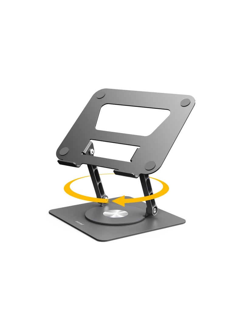 360° Adjustable Laptop Stand with Swivel Base – Ergonomic Riser for 10–16" Laptops – Dark Gray
