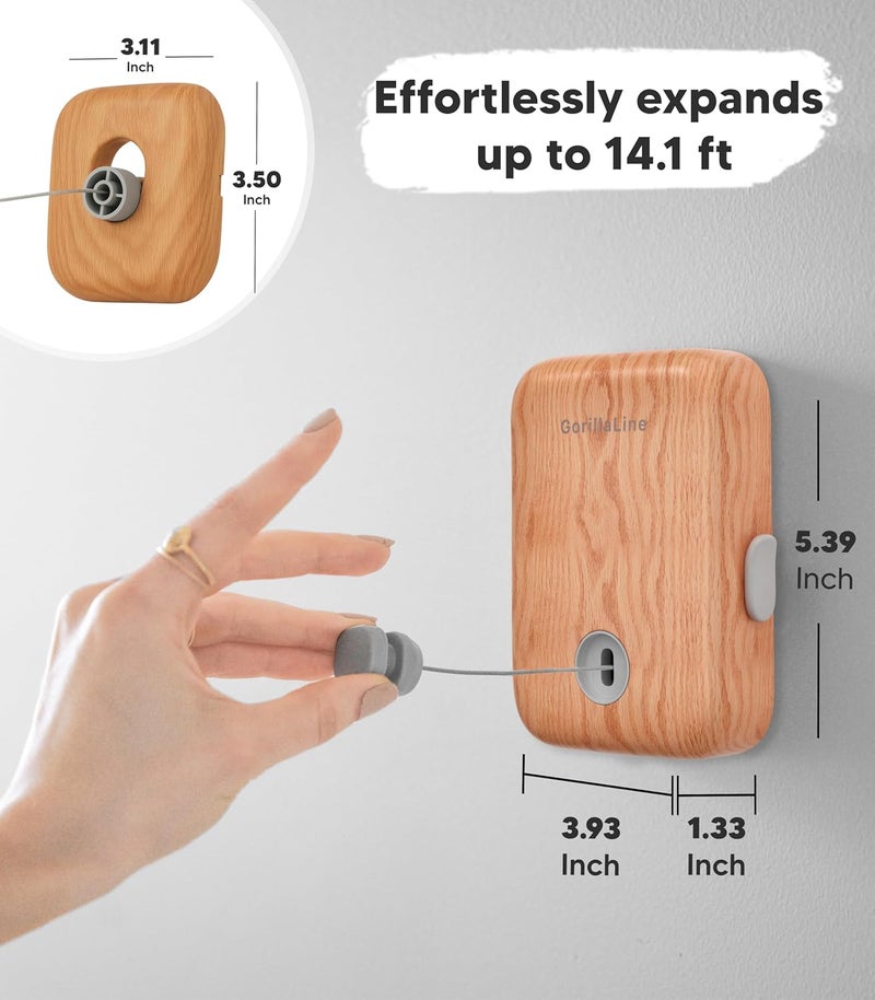 GorillaLine - Retractable Clothesline Indoor Outdoor Clothes Line - Heavy Duty Clothes Drying Laundry Line - Wall Mounted Drying Rack - Air Dry Clothing - Image 5
