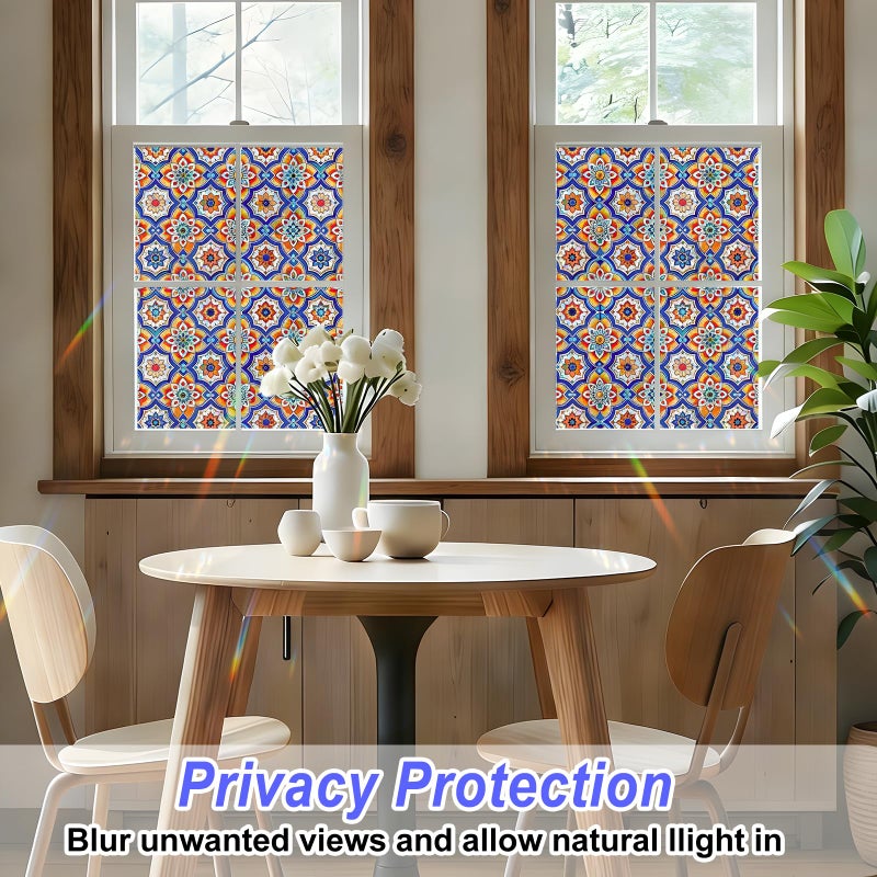 SOMWISE Rainbow Window Privacy Film,Heat Control,UV Blocking,Anti-Glare,Day & Night Privacy Protection & Decoration for Home, Bathroom,Glass Door,Static Cling,Renter-Friendly with Installation Tools - Image 2