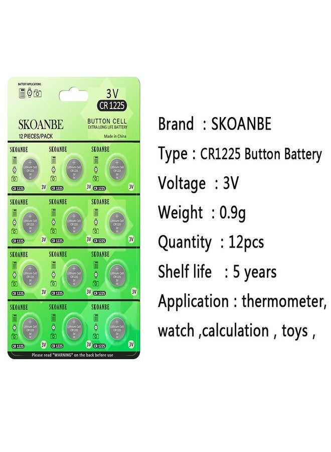 SKOANBE CR1225 1225, DL1225, BR1225, ECR1225, KCR1225, DL1225B, LM1225 3V Lithium Battery-12PCS - Image 2