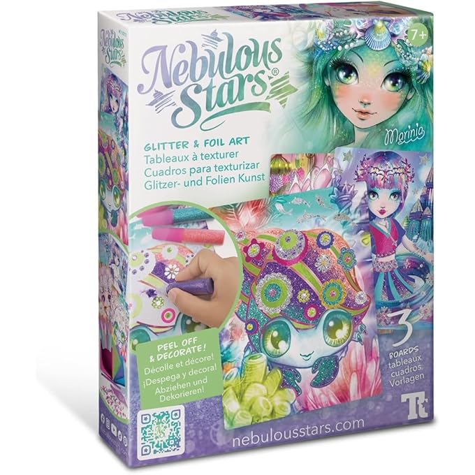 Nebulous Stars Nebulous Star - Glitter & Foil Art - Peel Off The Precut Canvas To Customize Each Part With Foil Paper, Glitter & Gems For Girls