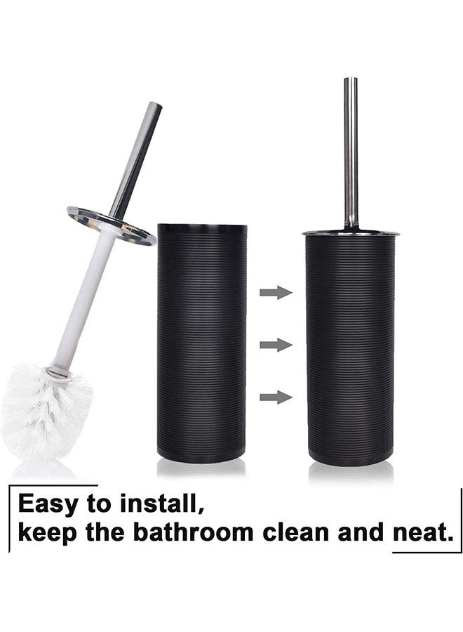 Bathroom Accessories Set,6 Pcs Plastic Gift Set Toothbrush Holder,Mouthwash Cup,Soap Dispenser,Soap Dish,Toilet Brush,Trash Can,Black  - Image 5