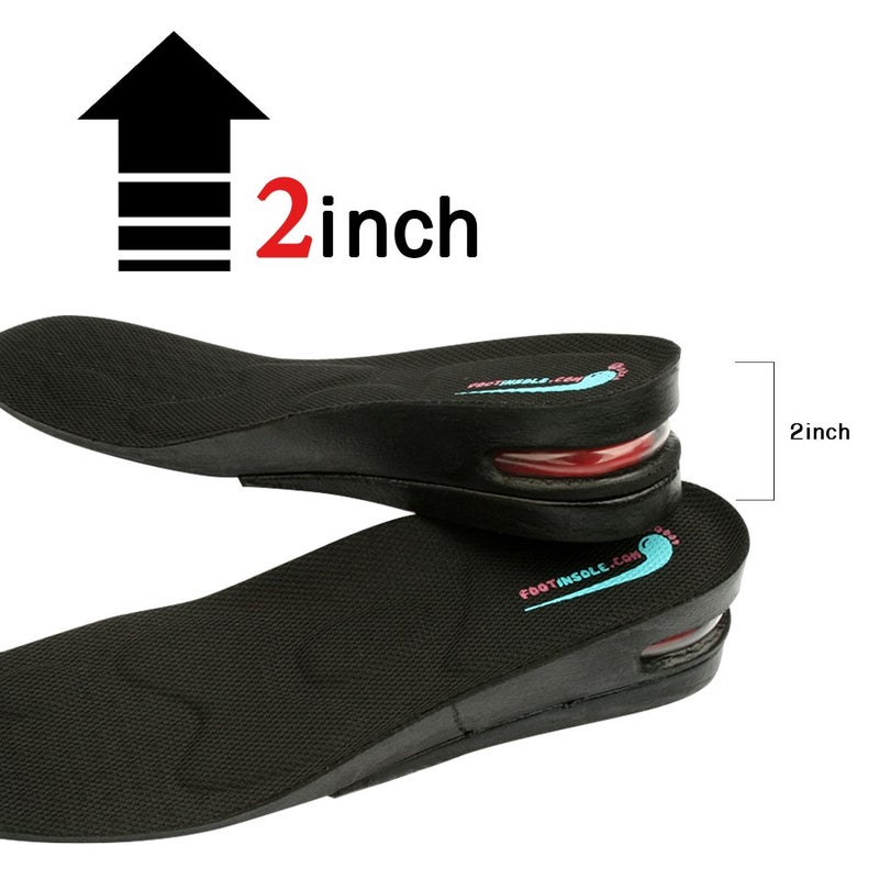 FOOTINSOLE.COM نعل أحذية لزيادة الطول مع وسادة هوائية (طبقتان (2" ارتفاع)، (للرجال 7-11)) - Image 2