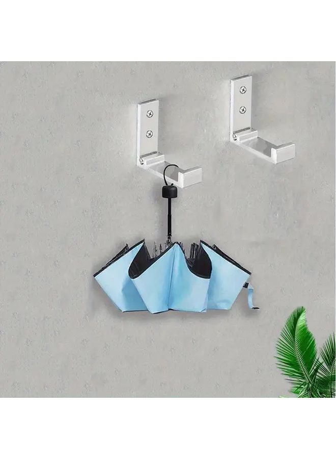 قطعتان من خطاطيف الحائط الفضية الثقيلة القابلة للطي بدون حفر توفير مساحة لجيم المنزل - Image 2