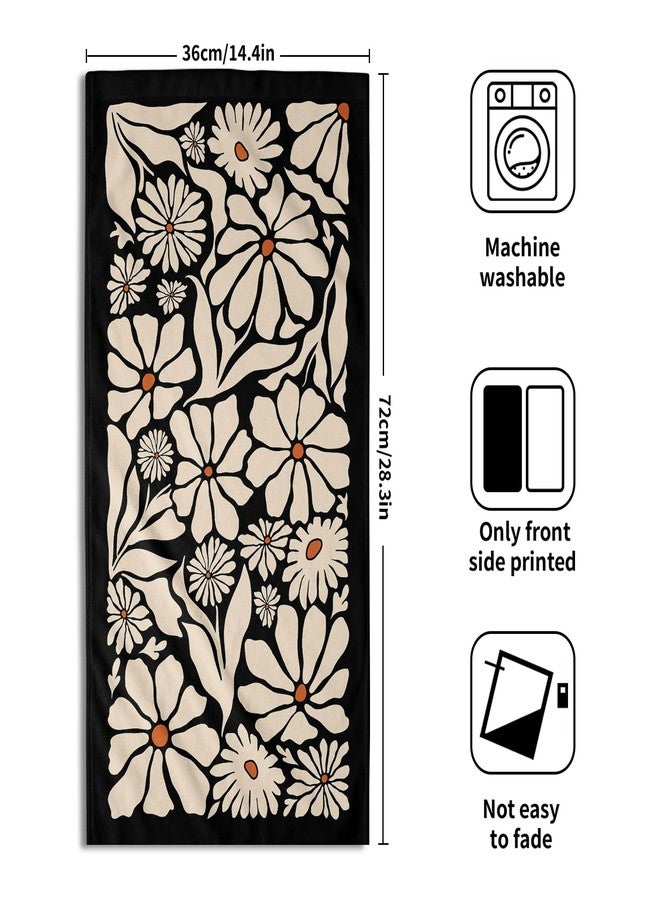 Giwawa Black Daisy Hand Towels Set of 2 Boho Floral Decorative Absorbent Fingertip Towels Soft Kitchen Tea Dish Towels for Bathroom Home Gym Spa - Image 2