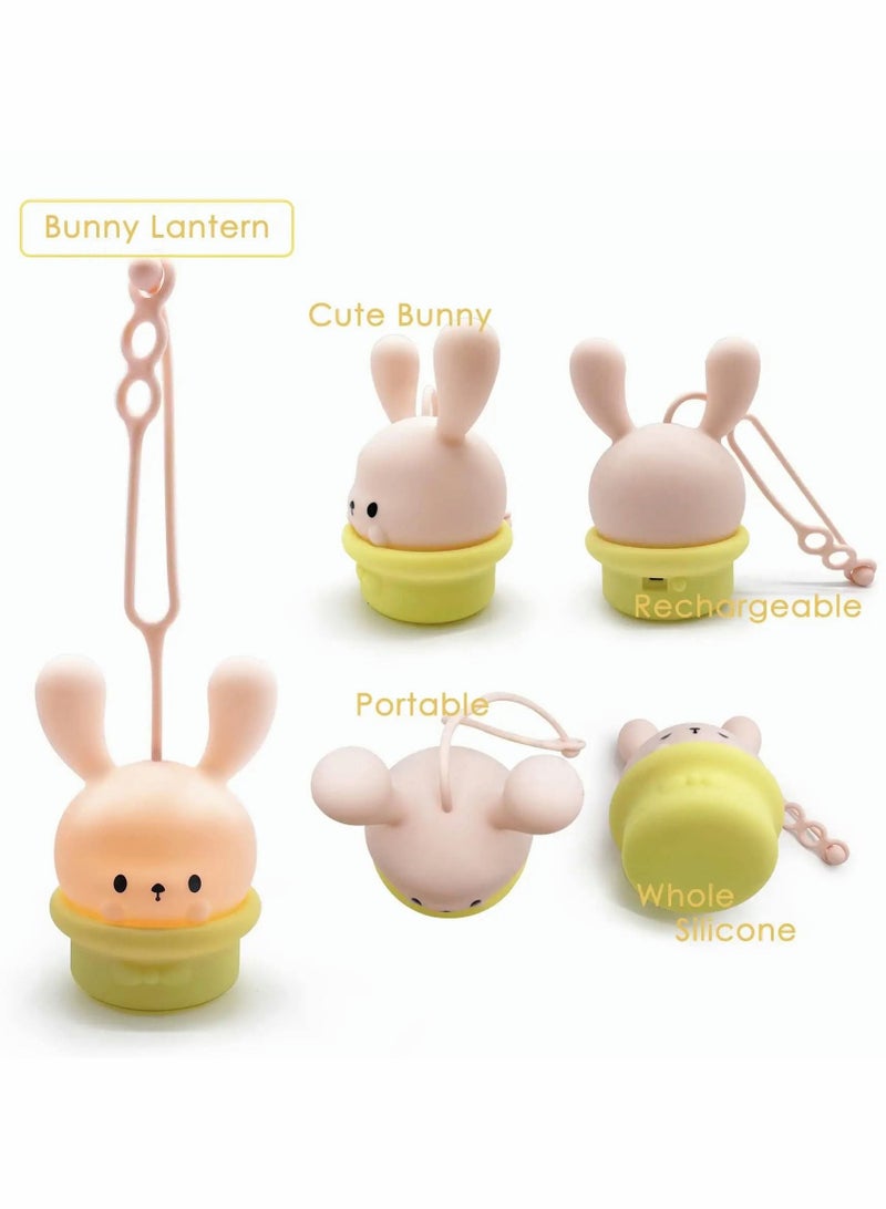Captaintech Nursery Night Lights for Kids, Cute Silicone Baby Night Light with Touch Sensor, Portable and USB Rechargeable Bunny Nightlight for Childen Lantern for Baby - Image 2