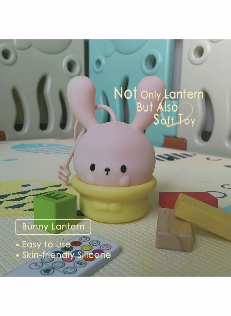 Captaintech Nursery Night Lights for Kids, Cute Silicone Baby Night Light with Touch Sensor, Portable and USB Rechargeable Bunny Nightlight for Childen Lantern for Baby - Image 3
