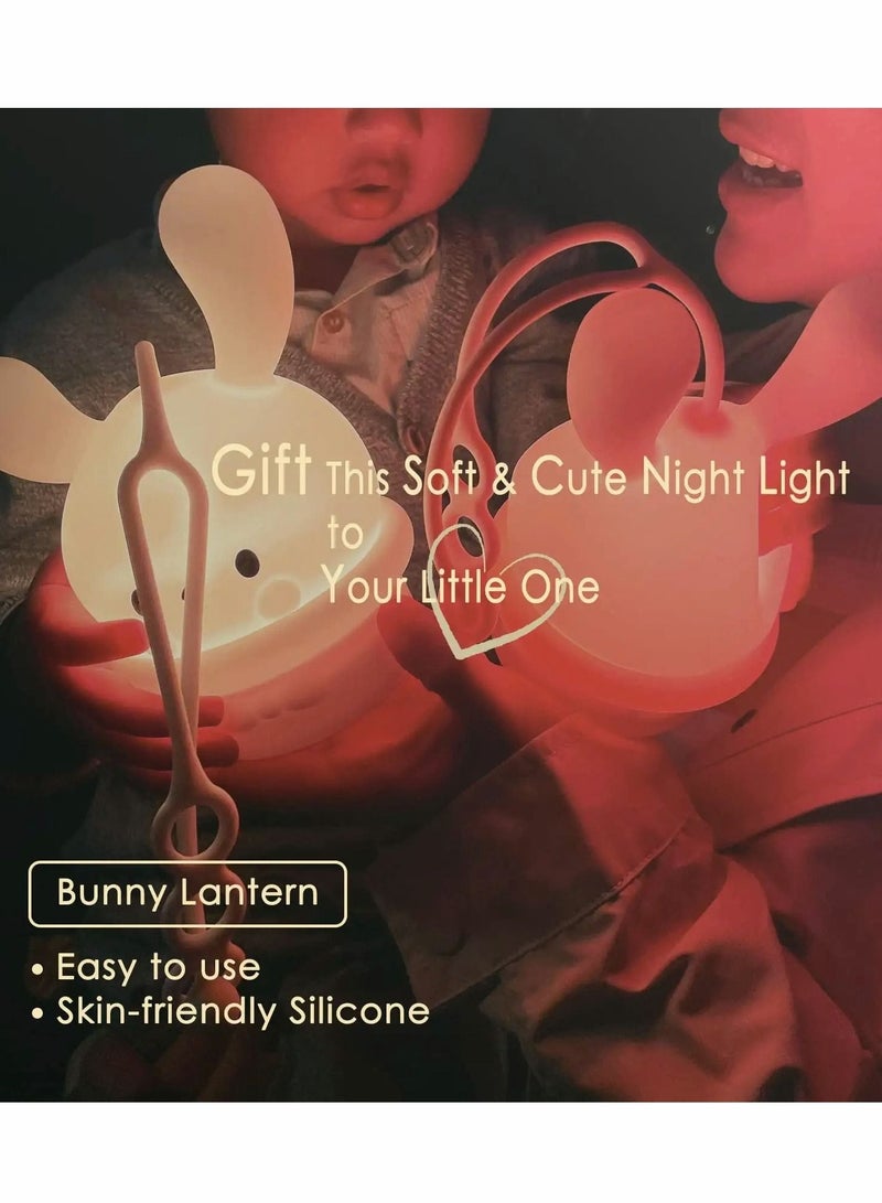 Captaintech Nursery Night Lights for Kids, Cute Silicone Baby Night Light with Touch Sensor, Portable and USB Rechargeable Bunny Nightlight for Childen Lantern for Baby - Image 4