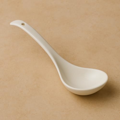 Vemlons Serving Spoon Ceramic Serving Spoon Set of 2 Long Handled Spoon, Ceramic Tableware Set of 2 Piece - Image 3