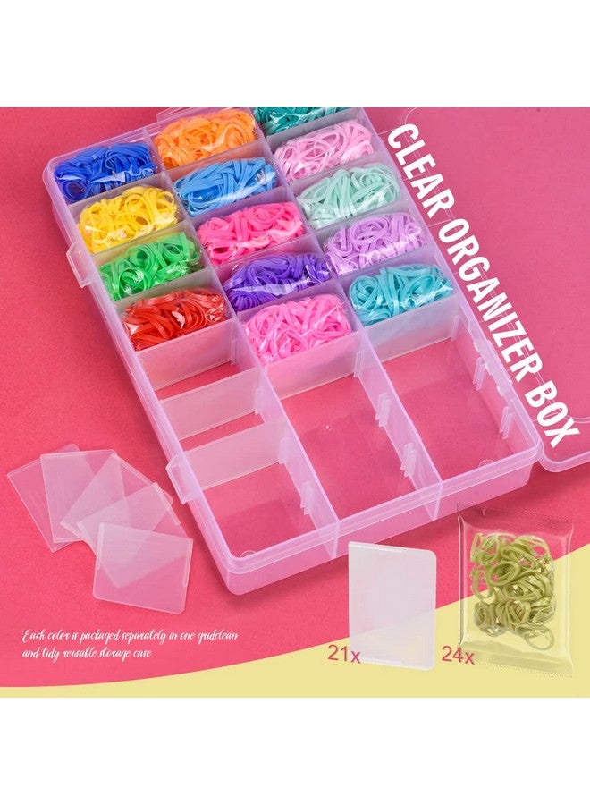 TsMADDTs 24 Colors Rubber Bands, 2000 Pcs Elastic Hair Ties with Organizer Box, Hair Rubber Bands with Hair Tail Tools and Comb, Hair Accessories for Girls Kids Baby Toddler - Image 3