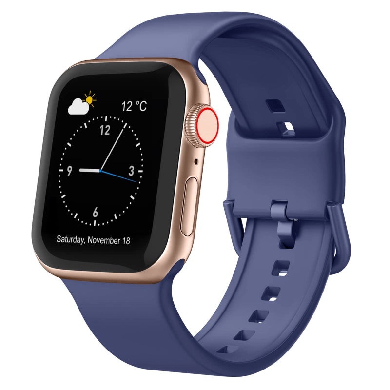 CHOiCE For Watch Series 8 45mm Pin Buckle Silicone Watch Band(Violet Gray) - Image 1