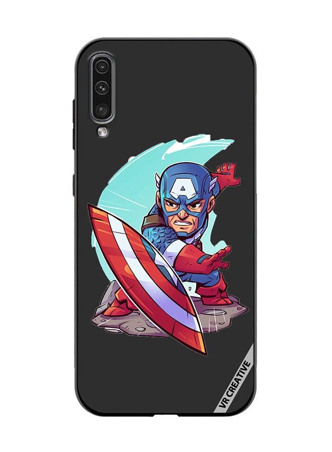 VR CREATIVE Protective Case Cover For Samsung Galaxy A50/A50s Superhero Captain America Design Multicolour - Image 1