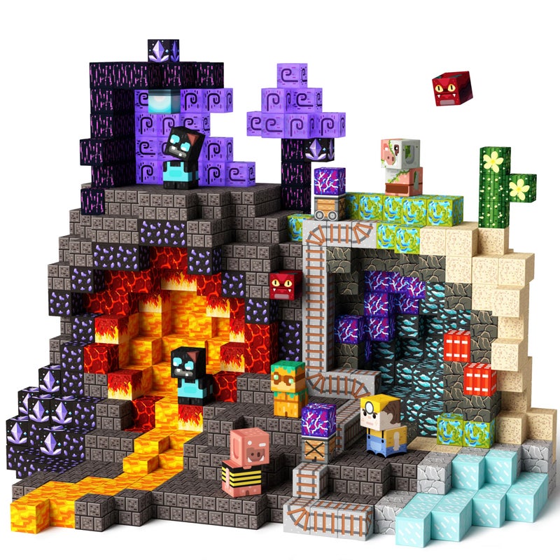 idoot 150PCS Magnetic Blocks Building Toys for Kids Ages 3 STEM Sensory Toys Grotto Building Set for Toddler Boys Girls 08inch - Image 2