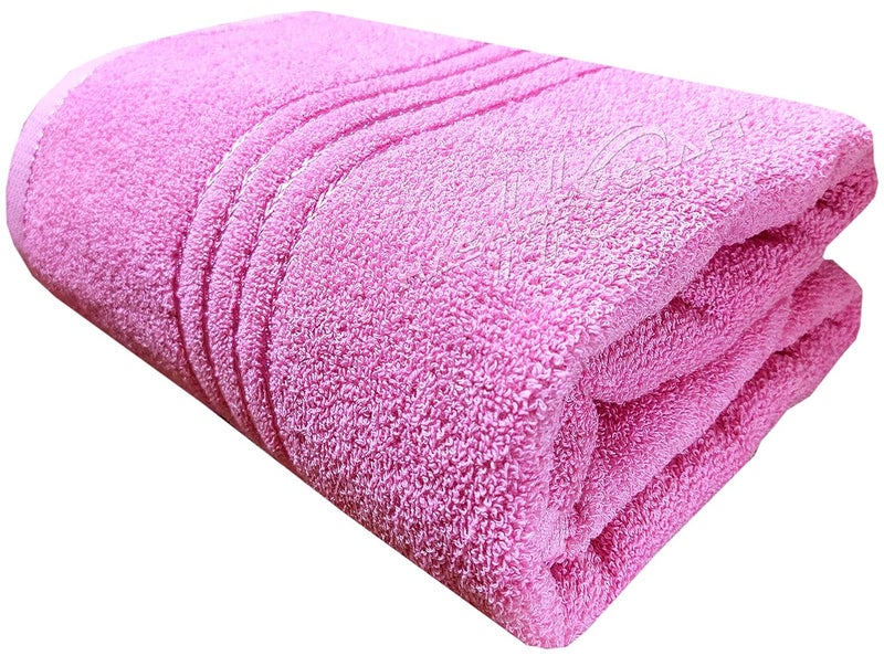 HASHIREX CRAFT Big Men Bath Towel for Man 100 Pure Cotton Full Size XXXL Man Towels Size 36x72 Inch 3x6 Feet Pink Color Set of 1 Towel - Image 1