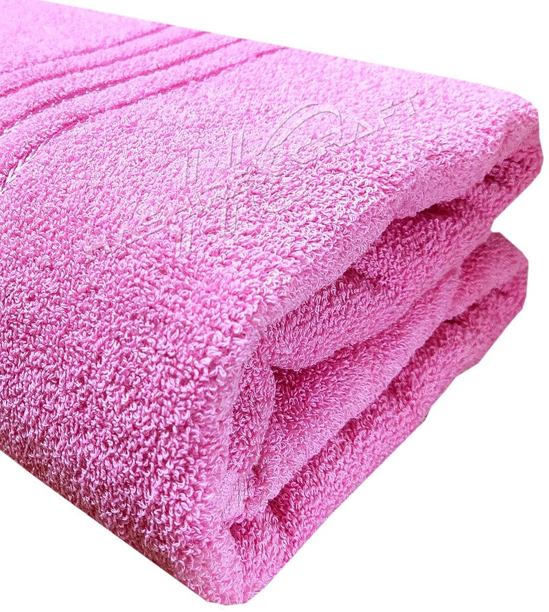 HASHIREX CRAFT Big Men Bath Towel for Man 100 Pure Cotton Full Size XXXL Man Towels Size 36x72 Inch 3x6 Feet Pink Color Set of 1 Towel - Image 2