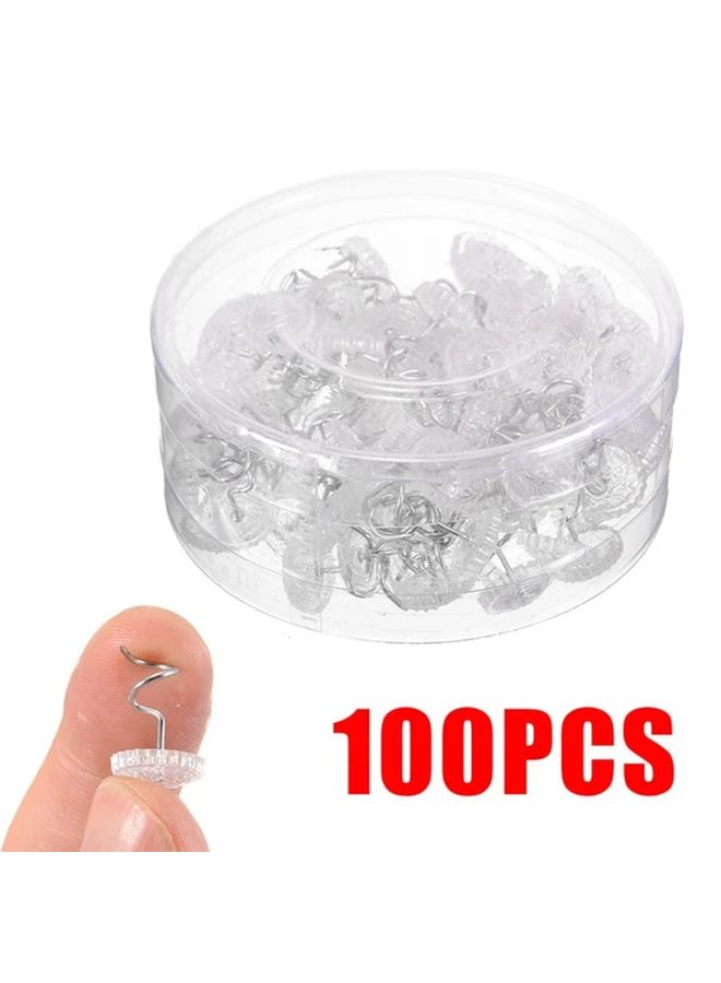 100pcs Clear Twist Pins for Upholstery Rust Resistant Nickel Plated Steel for Slipcovers Bed Skirts - Image 1