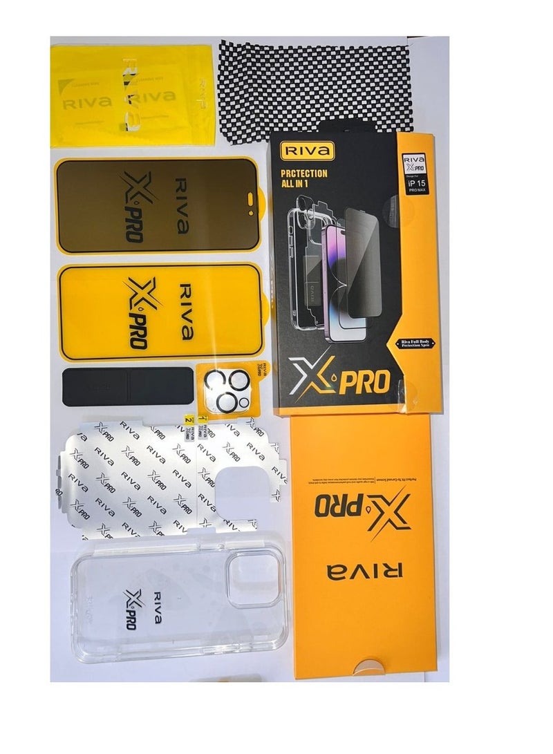 Riva iPhone 15 Pro protection package 8 in 1, - Image 2