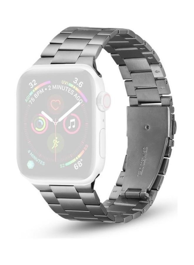 NIBEMINENT Ultra-thin Three-bead Replacement Watchband For Apple Watch Series 7 45mm/6 & SE 5 4 44mm/3 2 1 42mm Grey - Image 1