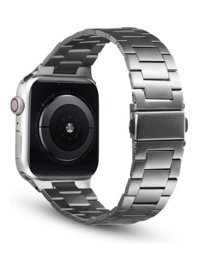 NIBEMINENT Ultra-thin Three-bead Replacement Watchband For Apple Watch Series 7 45mm/6 & SE 5 4 44mm/3 2 1 42mm Grey - Image 3