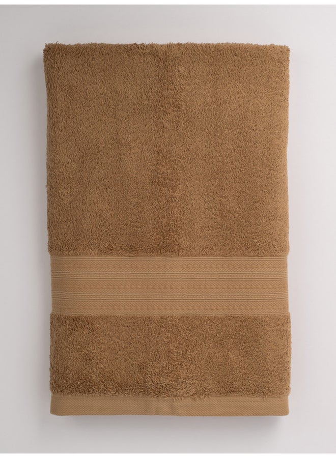 White Rose Towel Infinity 500 Gsm 100% Cotton Terry Fancy Border 1 Hand  80X160 CmSoft Touch Extra Absorbent-Camel  - Image 4