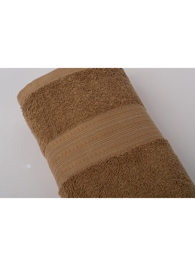 White Rose Towel Infinity 500 Gsm 100% Cotton Terry Fancy Border 1 Hand  80X160 CmSoft Touch Extra Absorbent-Camel  - Image 3