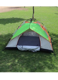 Yuwell Camping Tent With Instant Setup 3 Person Waterproof Tent with WeatherTech Technology Double-Thick Fabric And Carry Bag, Sets Up In Few Minutes Automatic Tent For Outdoor 200X150X110CM Multicolor  - Image 1