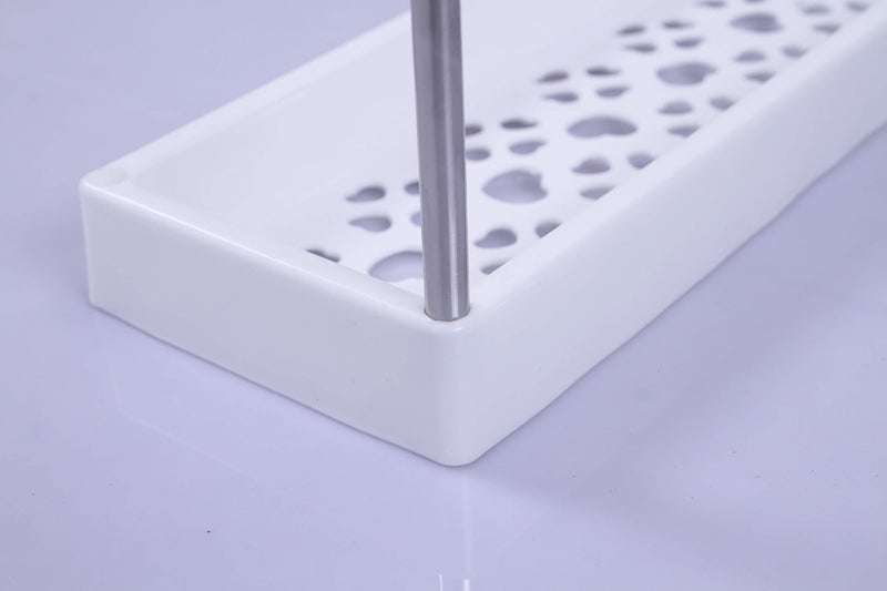 Storia Bathroom Rack with Side Hooks, 2 Layer Multipurpose Storage Rack with Draining Trays Space Saviour and Organiser - Image 4