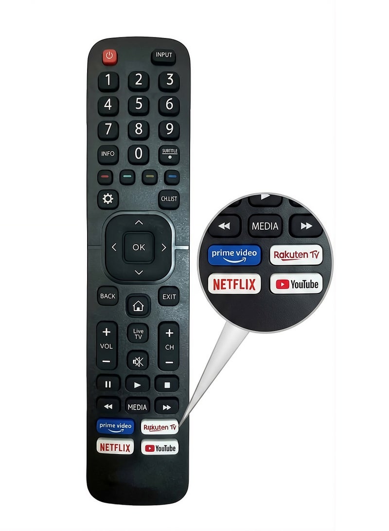 Hisense Smart TV Remote Control Works With All Hisense TV LED LCD Plasma | Smart TV Remote Control For Hisense with  Netflix, Prime Video, YouTube & Google Play Buttons - Image 1