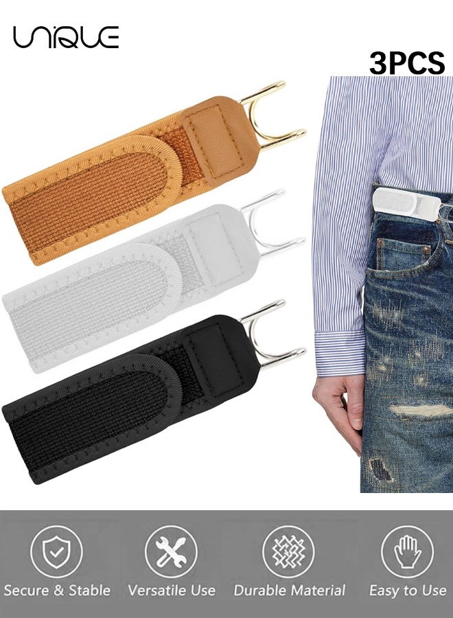 Unique 3 Pcs No Buckle Belts for Men Women, Adjustable Stretch Velcro Waist Belt, Unisex Side Fastening for Jeans, Trousers, Work, Casual & Outdoor Use - Image 1