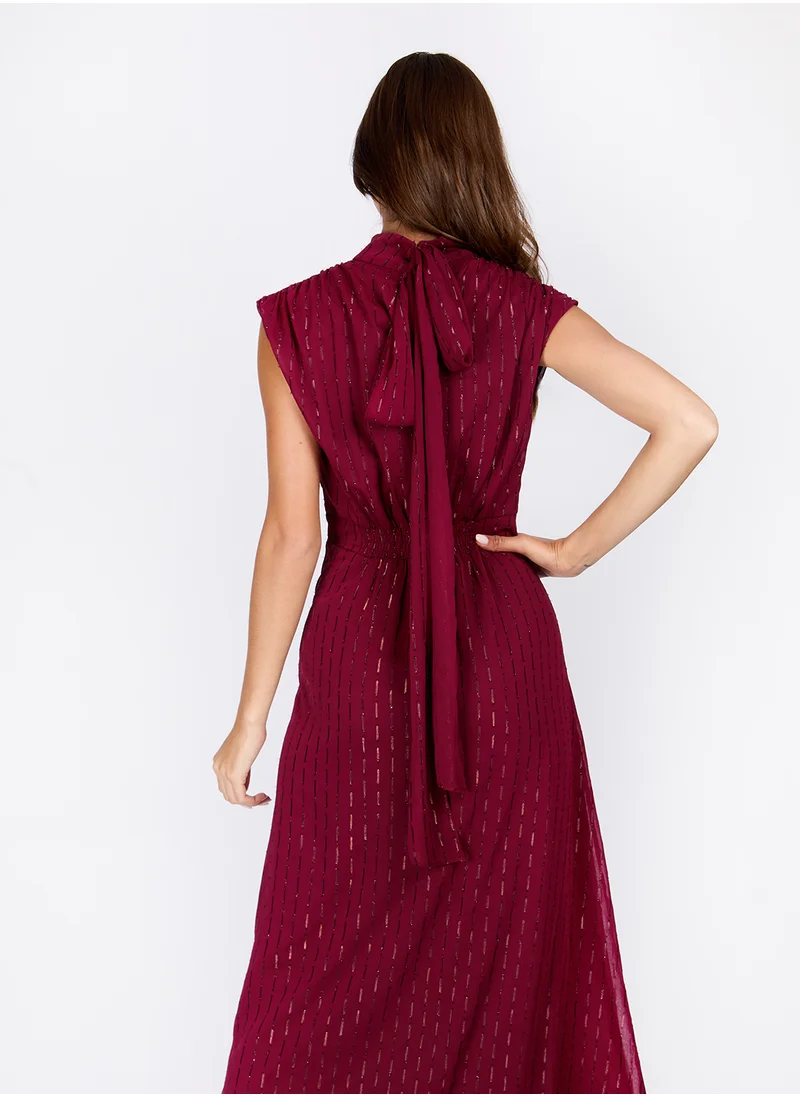 Little Mistress Chiffon Bow Detailed Dress