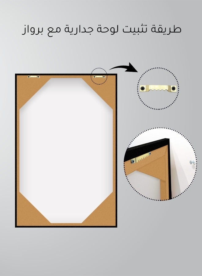 Marktna Canvas Wall Art For Wall Decoration Modern Design With A Hollow Golden Frame, Size 120x80cm One Piece - Image 4