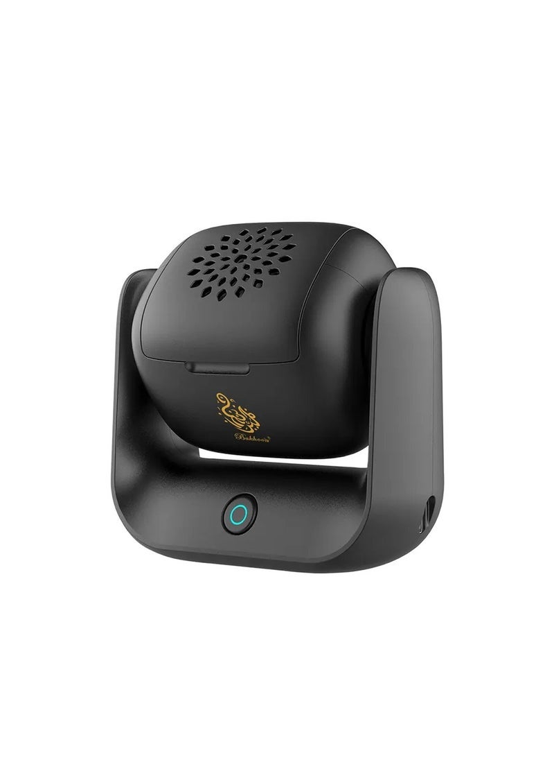 Bukhoon موقد بخور كهربائي دوار حديث – جهاز عطرية للعود والبخور ببطارية 1500 مللي أمبير، شحن نوع-C، مؤشر LED، تسخين 700°C وغطاء دوار بزاوية 90° – موزع عود للمنزل والسيارة – موقد بخور على الطراز العربي - Image 4