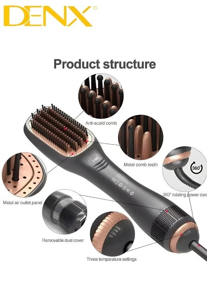 Denx - 1200 Watt Hair Dryer Brush Ceramic Dryer And Styler 2 In 1 Professional - Image 1