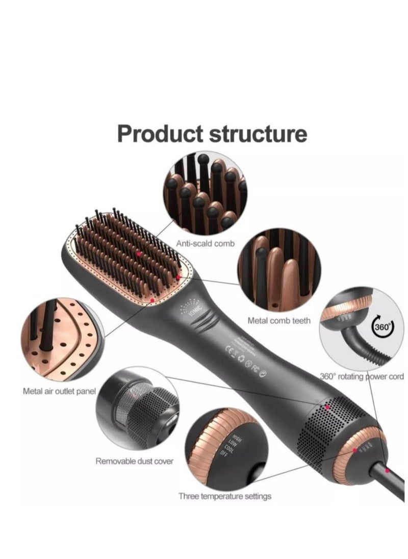 Denx - 1200 Watt Hair Dryer Brush Ceramic Dryer And Styler 2 In 1 Professional - Image 1
