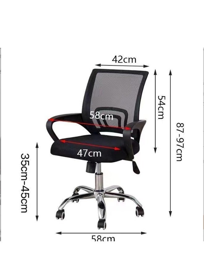JCB CHIC - Mesh Chair, Ergonomic Height Adjustable Swivel Desk Chair with Lumbar Support Backrest for Computer Workstation Home Office - Image 1