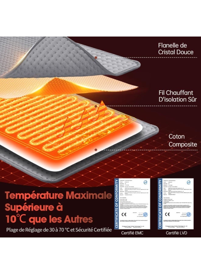 وسادة تدفئة كهربائية عالية الأداء مع تقنية التسخين السريع - وسادة علاج حراري احترافية مع 4 مستويات لضبط المؤقت - لفافة حرارية فائقة النعومة قابلة للغسل في الغسالة لراحة الجسم - حل متطور للرفاهية الحرارية - Image 2