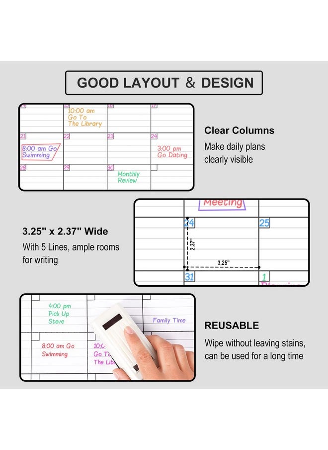 BooQool - Large Dry Erase Calendar For Wall,3 Month Vertical Wall Calendar, Blank Reusable Monthly Quarterly Calendar Planner Undated, 27.8"X41" Whiteboard Calendar, Office, Classroom - Image 1