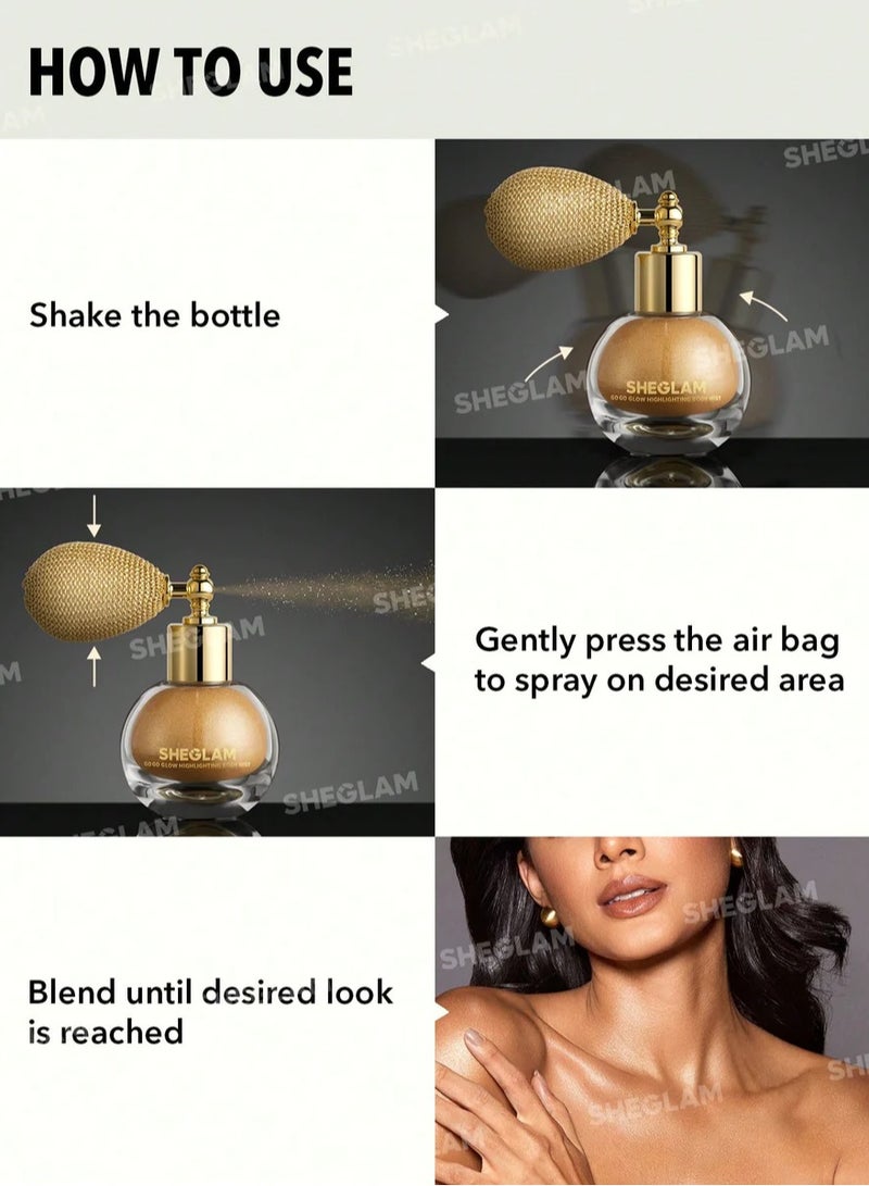 SHEGLAM Go Go Glow Highlighting Body Mist Frosted Opal - Image 5