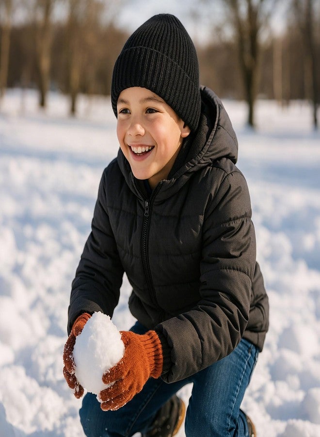ACTLATI Kids Merino Wool Beanie Hat for Boys Girls Winter Classic Knit Beanies Unisex Cuffed Skull Ski Snow Caps Age 7-14 - Image 2